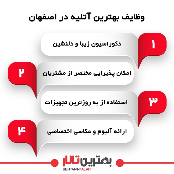 وظایف بهترین آتلیه در اصفهان